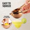 imageZulay Extra Large Lemon Squeezer Stainless Steel  Easy Squeeze Heavy Duty Lemon Juicer Hand Press  Ergonomic Citrus Squeezer ampamp Fruit Juicer for Small Oranges Lemons ampamp LimesRose Gold
