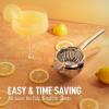 imageZulay Extra Large Lemon Squeezer Stainless Steel  Easy Squeeze Heavy Duty Lemon Juicer Hand Press  Ergonomic Citrus Squeezer ampamp Fruit Juicer for Small Oranges Lemons ampamp LimesSilver