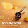 imageZulay Extra Large Lemon Squeezer Stainless Steel  Easy Squeeze Heavy Duty Lemon Juicer Hand Press  Ergonomic Citrus Squeezer ampamp Fruit Juicer for Small Oranges Lemons ampamp LimesMetallic Black