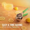 imageZulay Extra Large Lemon Squeezer Stainless Steel  Easy Squeeze Heavy Duty Lemon Juicer Hand Press  Ergonomic Citrus Squeezer ampamp Fruit Juicer for Small Oranges Lemons ampamp LimesLight Green Grip