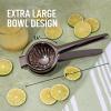 imageZulay Extra Large Lemon Squeezer Stainless Steel  Easy Squeeze Heavy Duty Lemon Juicer Hand Press  Ergonomic Citrus Squeezer ampamp Fruit Juicer for Small Oranges Lemons ampamp LimesMetallic Black