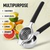 imageZulay Extra Large Lemon Squeezer Stainless Steel  Easy Squeeze Heavy Duty Lemon Juicer Hand Press  Ergonomic Citrus Squeezer ampamp Fruit Juicer for Small Oranges Lemons ampamp LimesBlack Grip
