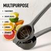 imageZulay Extra Large Lemon Squeezer Stainless Steel  Easy Squeeze Heavy Duty Lemon Juicer Hand Press  Ergonomic Citrus Squeezer ampamp Fruit Juicer for Small Oranges Lemons ampamp LimesMetallic Black