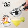 imageZulay Extra Large Lemon Squeezer Stainless Steel  Easy Squeeze Heavy Duty Lemon Juicer Hand Press  Ergonomic Citrus Squeezer ampamp Fruit Juicer for Small Oranges Lemons ampamp LimesBlack Grip