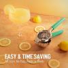 imageZulay Extra Large Lemon Squeezer Stainless Steel  Easy Squeeze Heavy Duty Lemon Juicer Hand Press  Ergonomic Citrus Squeezer ampamp Fruit Juicer for Small Oranges Lemons ampamp LimesMint Grip