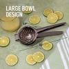 imageZulay Extra Large Lemon Squeezer Stainless Steel  Easy Squeeze Heavy Duty Lemon Juicer Hand Press  Ergonomic Citrus Squeezer ampamp Fruit Juicer for Small Oranges Lemons ampamp LimesMetallic Black