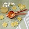 imageZulay Extra Large Lemon Squeezer Stainless Steel  Easy Squeeze Heavy Duty Lemon Juicer Hand Press  Ergonomic Citrus Squeezer ampamp Fruit Juicer for Small Oranges Lemons ampamp LimesRose Gold