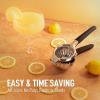 imageZulay Extra Large Lemon Squeezer Stainless Steel  Easy Squeeze Heavy Duty Lemon Juicer Hand Press  Ergonomic Citrus Squeezer ampamp Fruit Juicer for Small Oranges Lemons ampamp LimesBlack Grip