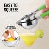 imageZulay Extra Large Lemon Squeezer Stainless Steel  Easy Squeeze Heavy Duty Lemon Juicer Hand Press  Ergonomic Citrus Squeezer ampamp Fruit Juicer for Small Oranges Lemons ampamp LimesLight Green Grip