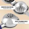 imageZulay Extra Large Lemon Squeezer Stainless Steel  Easy Squeeze Heavy Duty Lemon Juicer Hand Press  Ergonomic Citrus Squeezer ampamp Fruit Juicer for Small Oranges Lemons ampamp LimesNavy Grip