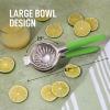 imageZulay Extra Large Lemon Squeezer Stainless Steel  Easy Squeeze Heavy Duty Lemon Juicer Hand Press  Ergonomic Citrus Squeezer ampamp Fruit Juicer for Small Oranges Lemons ampamp LimesLight Green Grip