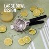 imageZulay Extra Large Lemon Squeezer Stainless Steel  Easy Squeeze Heavy Duty Lemon Juicer Hand Press  Ergonomic Citrus Squeezer ampamp Fruit Juicer for Small Oranges Lemons ampamp LimesBlack Grip