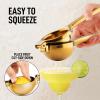 imageZulay Extra Large Lemon Squeezer Stainless Steel  Easy Squeeze Heavy Duty Lemon Juicer Hand Press  Ergonomic Citrus Squeezer ampamp Fruit Juicer for Small Oranges Lemons ampamp LimesGold