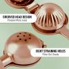 imageZulay Extra Large Lemon Squeezer Stainless Steel  Easy Squeeze Heavy Duty Lemon Juicer Hand Press  Ergonomic Citrus Squeezer ampamp Fruit Juicer for Small Oranges Lemons ampamp LimesRose Gold