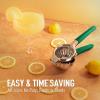imageZulay Extra Large Lemon Squeezer Stainless Steel  Easy Squeeze Heavy Duty Lemon Juicer Hand Press  Ergonomic Citrus Squeezer ampamp Fruit Juicer for Small Oranges Lemons ampamp LimesGreen Grip