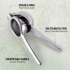 imageZulay Extra Large Lemon Squeezer Stainless Steel  Easy Squeeze Heavy Duty Lemon Juicer Hand Press  Ergonomic Citrus Squeezer ampamp Fruit Juicer for Small Oranges Lemons ampamp LimesSilver