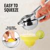 imageZulay Extra Large Lemon Squeezer Stainless Steel  Easy Squeeze Heavy Duty Lemon Juicer Hand Press  Ergonomic Citrus Squeezer ampamp Fruit Juicer for Small Oranges Lemons ampamp LimesSilver