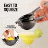 imageZulay Extra Large Lemon Squeezer Stainless Steel  Easy Squeeze Heavy Duty Lemon Juicer Hand Press  Ergonomic Citrus Squeezer ampamp Fruit Juicer for Small Oranges Lemons ampamp LimesMetallic Black