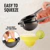 imageZulay Extra Large Lemon Squeezer Stainless Steel  Easy Squeeze Heavy Duty Lemon Juicer Hand Press  Ergonomic Citrus Squeezer ampamp Fruit Juicer for Small Oranges Lemons ampamp LimesMetallic Black