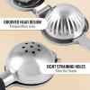 imageZulay Extra Large Lemon Squeezer Stainless Steel  Easy Squeeze Heavy Duty Lemon Juicer Hand Press  Ergonomic Citrus Squeezer ampamp Fruit Juicer for Small Oranges Lemons ampamp LimesBlack Grip