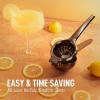 imageZulay Extra Large Lemon Squeezer Stainless Steel  Easy Squeeze Heavy Duty Lemon Juicer Hand Press  Ergonomic Citrus Squeezer ampamp Fruit Juicer for Small Oranges Lemons ampamp LimesMetallic Black