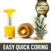 imageSimple Craft Pineapple Corer and Slicer Tool  Stainless Steel Pineapple Cutter With Sharp Builtin Blade ampamp Detachable Handle  HeavyDuty Pineapple Corer For Easy Coring ampamp Ring Slices Yellow
