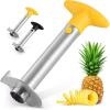 imageSimple Craft Pineapple Corer and Slicer Tool  Stainless Steel Pineapple Cutter With Sharp Builtin Blade ampamp Detachable Handle  HeavyDuty Pineapple Corer For Easy Coring ampamp Ring Slices Yellow