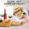 imageZulay Kitchen Premium Bamboo Cheese Board Set  Extra Thick Bamboo Charcuterie Board Set with 4 Piece Knife Set  Wooden Cheese Board is Perfect for Charcuterie Wine and Cheese Deluxe Set