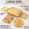 imageZulay Kitchen Premium Bamboo Cheese Board Set  Extra Thick Bamboo Charcuterie Board Set with 4 Piece Knife Set  Wooden Cheese Board is Perfect for Charcuterie Wine and Cheese Deluxe Set