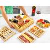 imageZulay Kitchen Premium Bamboo Cheese Board Set  Extra Thick Bamboo Charcuterie Board Set with 4 Piece Knife Set  Wooden Cheese Board is Perfect for Charcuterie Wine and Cheese Deluxe Set