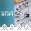 imageZulay Kitchen Stainless Steel Measuring Spoon Set  Stackable Magnetic Spoon Measuring Set  Magnetic Measuring Spoon Set of 8 with Leveler  Strong N45 Magnets  WhiteWhite