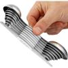 imageZulay Kitchen Stainless Steel Measuring Spoon Set  Stackable Magnetic Spoon Measuring Set  Magnetic Measuring Spoon Set of 8 with Leveler  Strong N45 Magnets  WhiteWhite