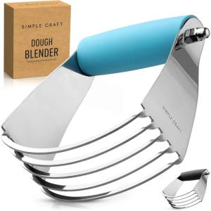 imageSimple Craft Pastry Cutter For Baking  Stainless Steel Pastry Blender Tool With Comfortable Grip Handle  Heavy Duty Dough Cutters ampamp Dough Blender For Mixing Butter Flour and More BlueBlue