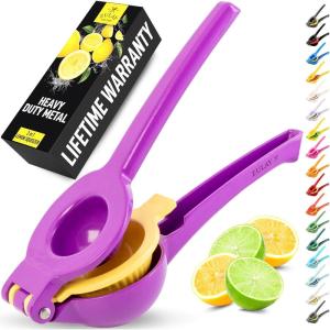 imageZulay Kitchen Metal 2in1 Lemon Squeezer  Sturdy Max Extraction Hand Juicer Lemon Squeezer Gets Every Last Drop  Easy to Clean Manual Citrus Juicer  EasyUse Lemon Juicer Squeezer  GreenLimePurple  Yellow