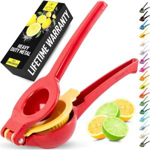 imageZulay Kitchen Metal 2in1 Lemon Squeezer  Sturdy Max Extraction Hand Juicer Lemon Squeezer Gets Every Last Drop  Easy to Clean Manual Citrus Juicer  EasyUse Lemon Juicer Squeezer  GreenLimeRed  Yellow