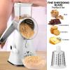 imageZulay Kitchen Cheese Grater Hand Crank Grater For Kitchen With Reinforced Suction  Rotary Cheese Grater With 3 Replaceable Stainless Steel Blades  Easy to Use ampamp Clean  Vegetable Cutter  WhiteBlizzard White