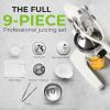 image:imageZulay Kitchen 9 in 1 Cast Iron Juicer  EasytoClean HeavyDuty Manual Juicer with Presser Attachment to Juice All Types of Fruits Extra Tall with Stainless Steel Bowl  BlackWhite