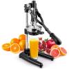 image:imageZulay Kitchen 9 in 1 Cast Iron Juicer  EasytoClean HeavyDuty Manual Juicer with Presser Attachment to Juice All Types of Fruits Extra Tall with Stainless Steel Bowl  BlackBlack