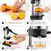 image:imageZulay Kitchen 9 in 1 Cast Iron Juicer  EasytoClean HeavyDuty Manual Juicer with Presser Attachment to Juice All Types of Fruits Extra Tall with Stainless Steel Bowl  BlackBlack
