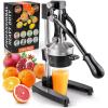 image:imageZulay Kitchen 9 in 1 Cast Iron Juicer  EasytoClean HeavyDuty Manual Juicer with Presser Attachment to Juice All Types of Fruits Extra Tall with Stainless Steel Bowl  BlackBlack