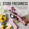 image:imageZulay Kitchen Cast Iron Juicer  EasytoClean HeavyDuty Manual Juicer Professional Citrus Juicer  Stainless Steel Lemon Squeezer  Manual Citrus Press amp Orange Squeezer  Orange Juicer  NavyOriginal  Light Pink