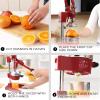 image:imageZulay Kitchen Cast Iron Juicer  EasytoClean HeavyDuty Manual Juicer Professional Citrus Juicer  Stainless Steel Lemon Squeezer  Manual Citrus Press amp Orange Squeezer  Orange Juicer  NavyOriginal  Deep Red
