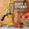 image:imageZulay Kitchen Cast Iron Juicer  EasytoClean HeavyDuty Manual Juicer Professional Citrus Juicer  Stainless Steel Lemon Squeezer  Manual Citrus Press amp Orange Squeezer  Orange Juicer  NavyOriginal  Yellow