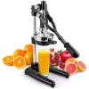 image:imageZulay Kitchen Cast Iron Juicer  EasytoClean HeavyDuty Manual Juicer Professional Citrus Juicer  Stainless Steel Lemon Squeezer  Manual Citrus Press amp Orange Squeezer  Orange Juicer  NavyXL  Black