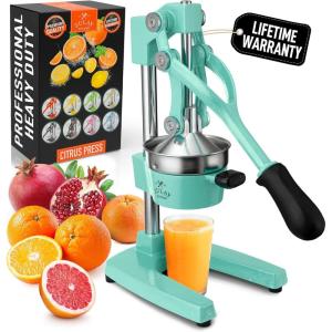 image:imageZulay Kitchen Cast Iron Juicer  EasytoClean HeavyDuty Manual Juicer Professional Citrus Juicer  Stainless Steel Lemon Squeezer  Manual Citrus Press amp Orange Squeezer  Orange Juicer  NavyOriginal  Teal