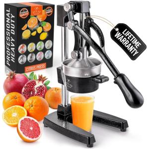 image:imageZulay Kitchen Cast Iron Juicer  EasytoClean HeavyDuty Manual Juicer Professional Citrus Juicer  Stainless Steel Lemon Squeezer  Manual Citrus Press amp Orange Squeezer  Orange Juicer  NavyOriginal  Black