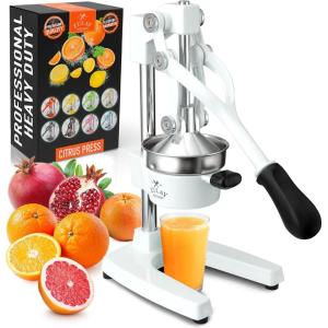 image:imageZulay Kitchen Cast Iron Juicer  EasytoClean HeavyDuty Manual Juicer Professional Citrus Juicer  Stainless Steel Lemon Squeezer  Manual Citrus Press amp Orange Squeezer  Orange Juicer  NavyOriginal  White