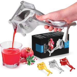 image:imageZulay Fruit Manual Juicer Heavy Duty Juice Press Squeezer with Detachable Lever amp Removable Strainer  Fruit Press amp Hand Juicer For Pomegranates Lemons Oranges and More RedSilver
