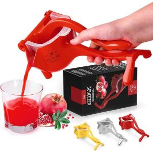 image:imageZulay Fruit Manual Juicer Heavy Duty Juice Press Squeezer with Detachable Lever amp Removable Strainer  Fruit Press amp Hand Juicer For Pomegranates Lemons Oranges and More RedRed