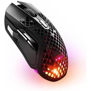 imageSteelSeries Aerox 5 Wireless  Holey RGB Gaming Mouse  Ultralightweight Water Resistant Design  9 Buttons  Bluetooth24 GHz  18K DPI TrueMove Air Optical SensorWireless